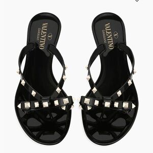 Valentino rock, stud, sandal, size 39 generally worn black and gold